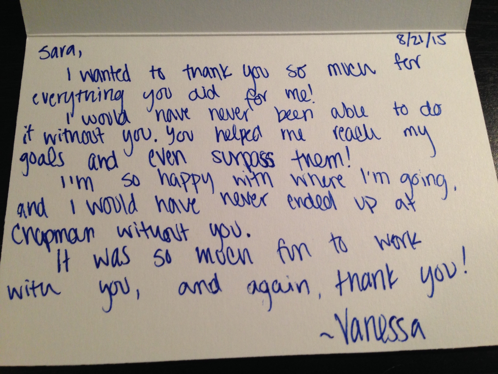 Vanessa's card